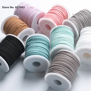 Плоская веревка из искусственной замши, корейский вельветовый кожаный шнур сделай сам, кружевная нить для изготовления ювелирных изделий, декоративных изделий ручной работы, 50 ярдов
