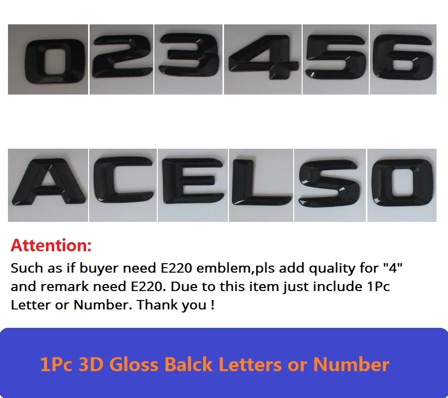1Pc Letters or Num 3D E CLASS W212 W213 эмблема E200 E300 E320 E350 4matic письмо авто наклейка значок для автомобиля Логотип Эмблема для Мерседес Mercedes Benz AMG - Цвет: 1Pc Letters or Num