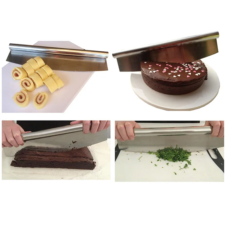 WALFOS 12 дюймовый нож для пиццы Нержавеющая сталь кресло качалка измельчитель