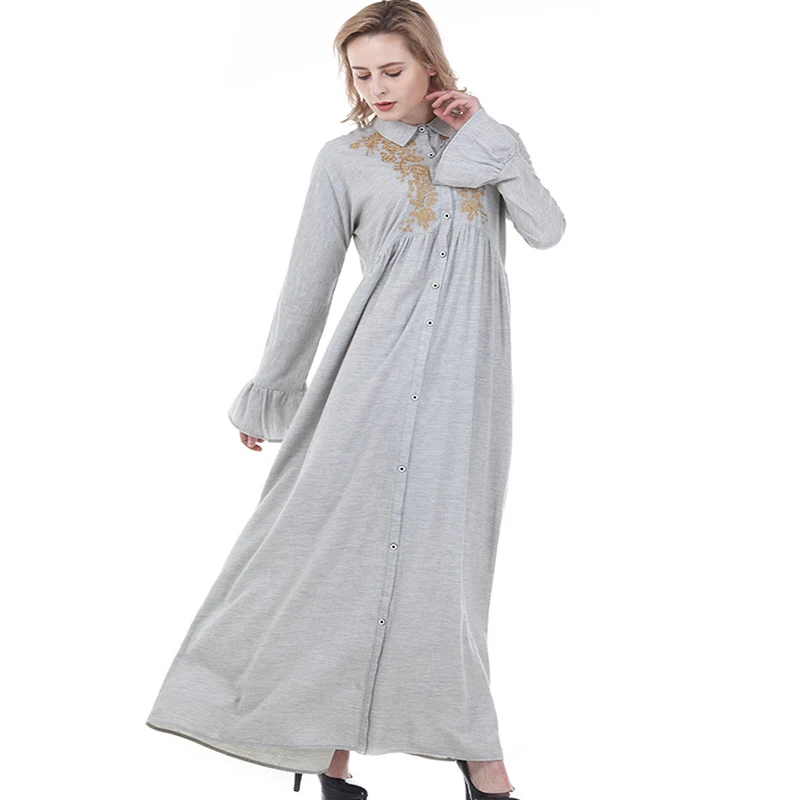Мусульманское платье кардиган Abaya мусульманское с вышивкой в мусульманском и