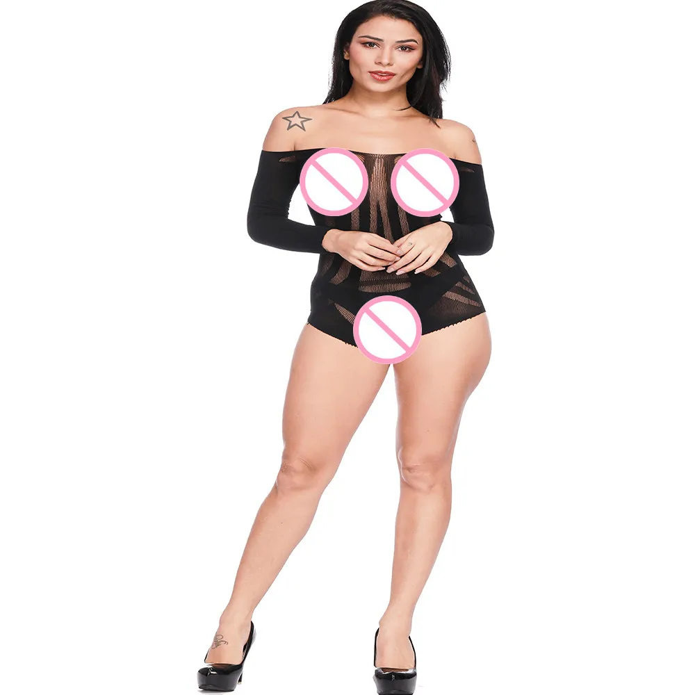 Ажурное боди без косточек чулок для тела открытая промежность однотонное