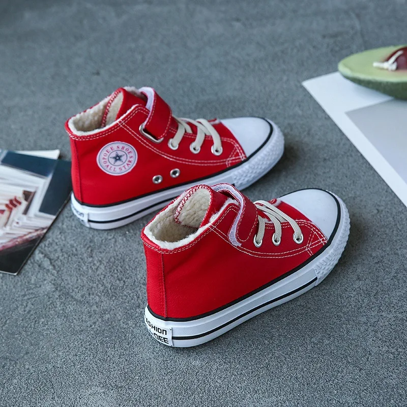 Детская Хлопковая парусиновая зимняя теплая хлопковая обувь для мальчиков и