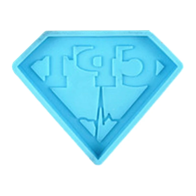 

N58F Doctor Nurse Badge Epoxy Resin Mold Keychain Necklace Silicone Mould DIY Crafts Jewelry Pendant Casting Tools