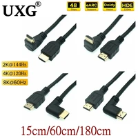 hdtv cable for xiaomi mi box hdmi compatible 90 degree cable 8k60hz 4k120hz 48gbps digital cables for ps5 ps4 hd splitter 8k