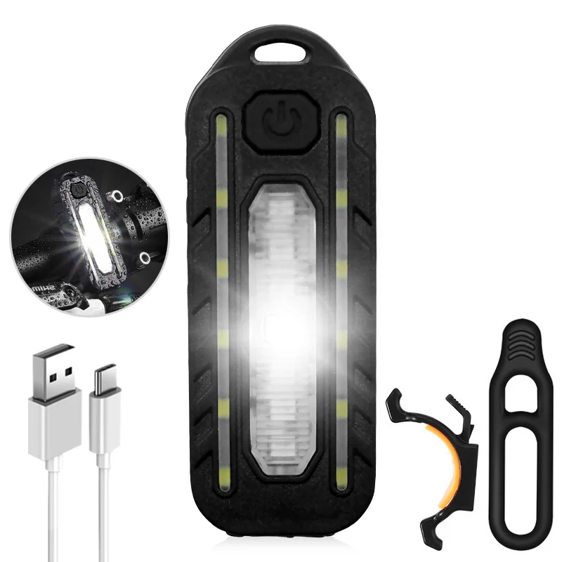 

Mini USB Charging Cycling Taillight Backpack Helmet Safety Warning Lamp Bike Rear Back Lights Night Running Shoulder Clip Light