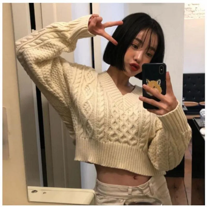 

Женский зимний трикотажный свитер с высоким воротником, Элегантный Повседневный пуловер с круглым вырезом, удобная шикарная блузка, пулове...