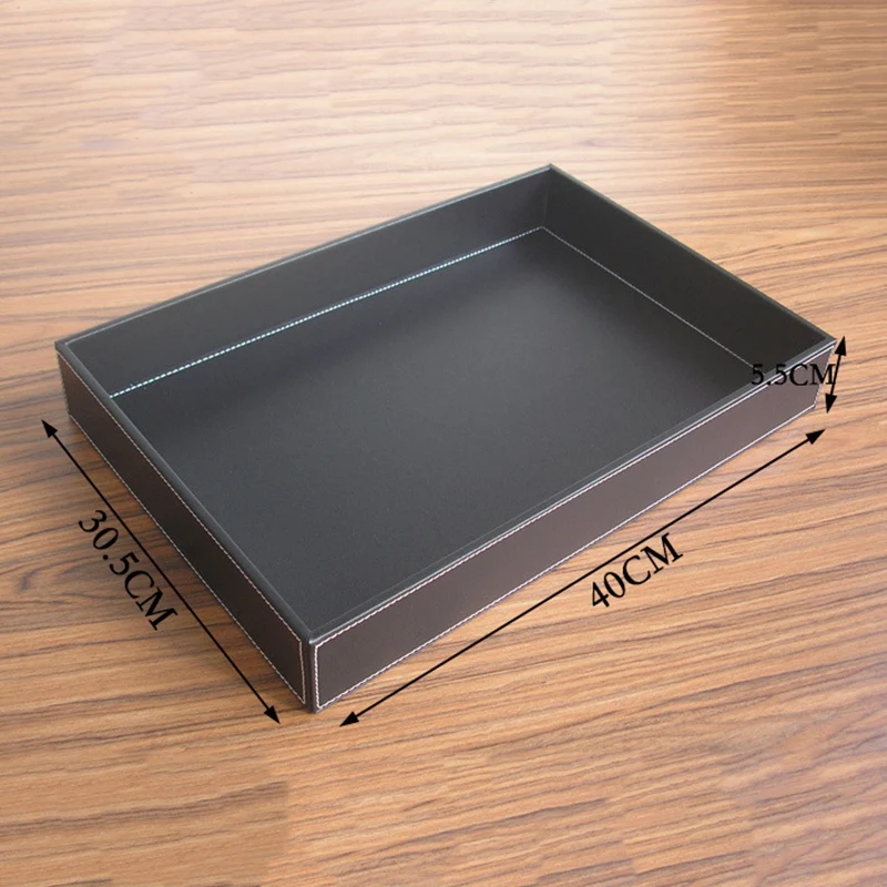 

PU Leather Valet Tray Organizer,Catchall Tray Decorative Desktop Storage Organizer Tray for Change, Coin,Key,Phone