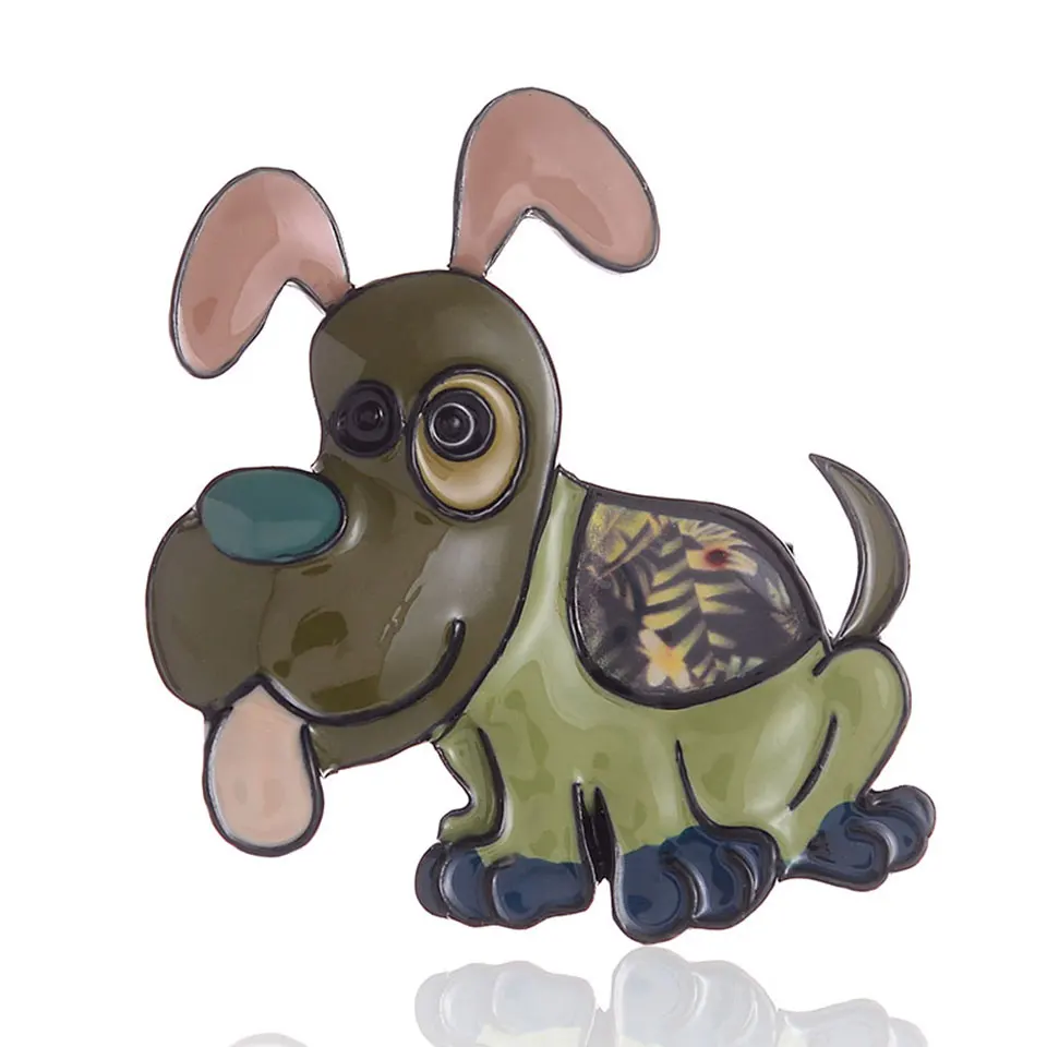 Классические эмалированные Броши Cring Coco в форме собаки булавки для детей