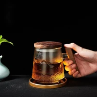 household high borosilicate glass tea cup tea separation tea cup large capacity filtration flower tea cup office cup