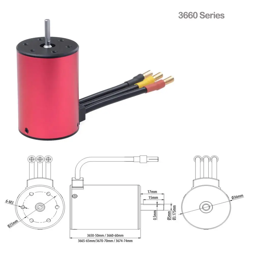 SURPASS HOBBY KK водонепроницаемый серии 3660 5 0 мм 2600KV 3500KV бесщеточный двигатель и 80A ESC с