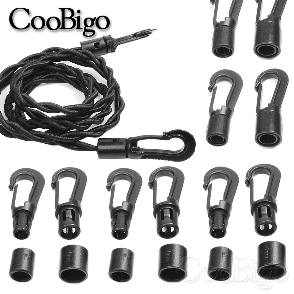 5mm 8mm Elastic Rope Hooks Bungee Shock Fastener Cord End Hanging Connector for Tying Kayak Boat Bike Tent Awning Parts 5/10pcs - купить по