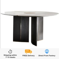 simple dining table and chair combination small family family post modern simple marble round table 1 5m dining table