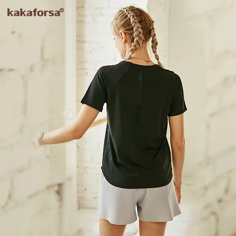 Футболки для бега топ йоги спортивный жилет спортзала рубашки женщин одежда