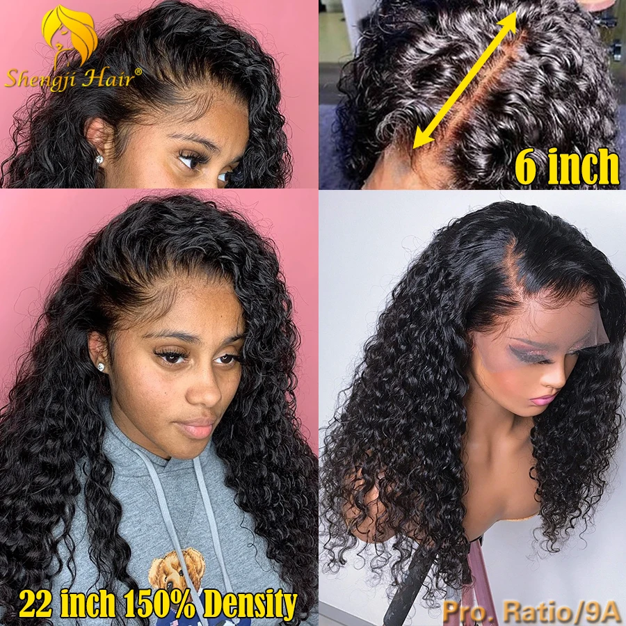 

150% Glueless Lace Front Human Hair Wigs For Black Women 13x6 Remy Hair Brazilian Water Wave Lace Front Wig Pre Plucked Hairline