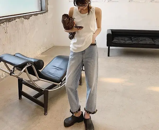WHITNEY WANG 2020 модные уличные атласные гофрированные лоскутные джинсы женские