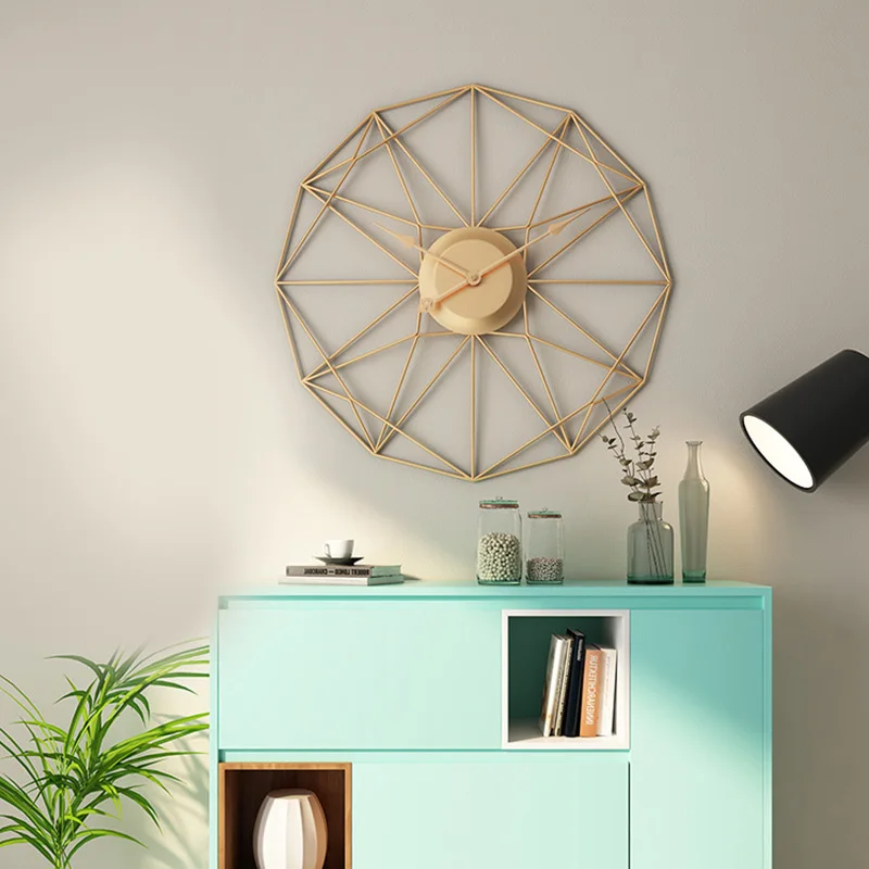 Большие бесшумные часы 50 см с креплением на Железная художественная стена дюймов