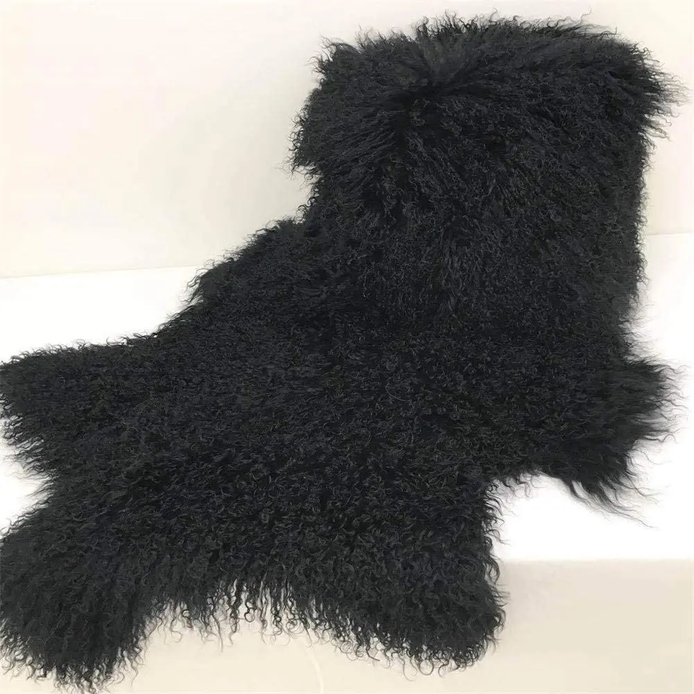 

Genuine Tibetan Mongolian Lamb Sheepskin Curly Fur Rug Hide Pelt Throw Fur Area Rug Carpet Chair Cover Super Soft Fluffy Rug