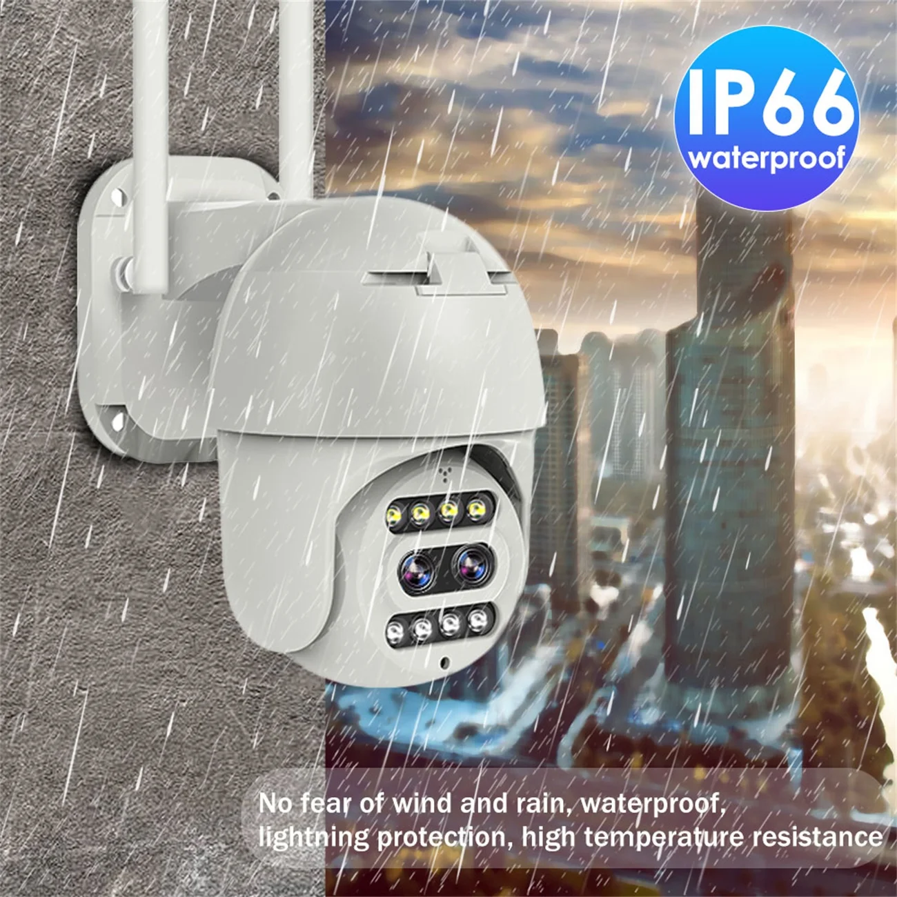 

PTZ Wireless IP Camera Waterproof 4X Digital Zoom Speed Dome HD 1080P WiFi Security CCTV Two-Way Audio AI Human Detection