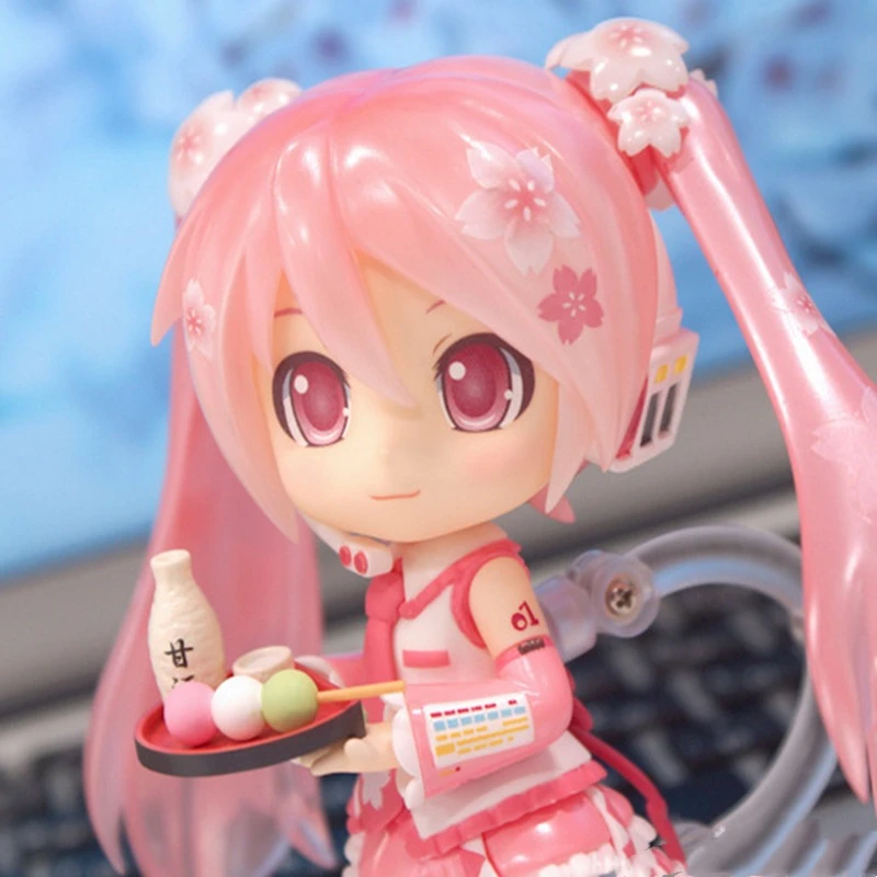 

Hatsune Miku Q Version Sakura Hatsune Changeable Face Boxed Model Anime Characters Action Figure Virtual Idol Singer