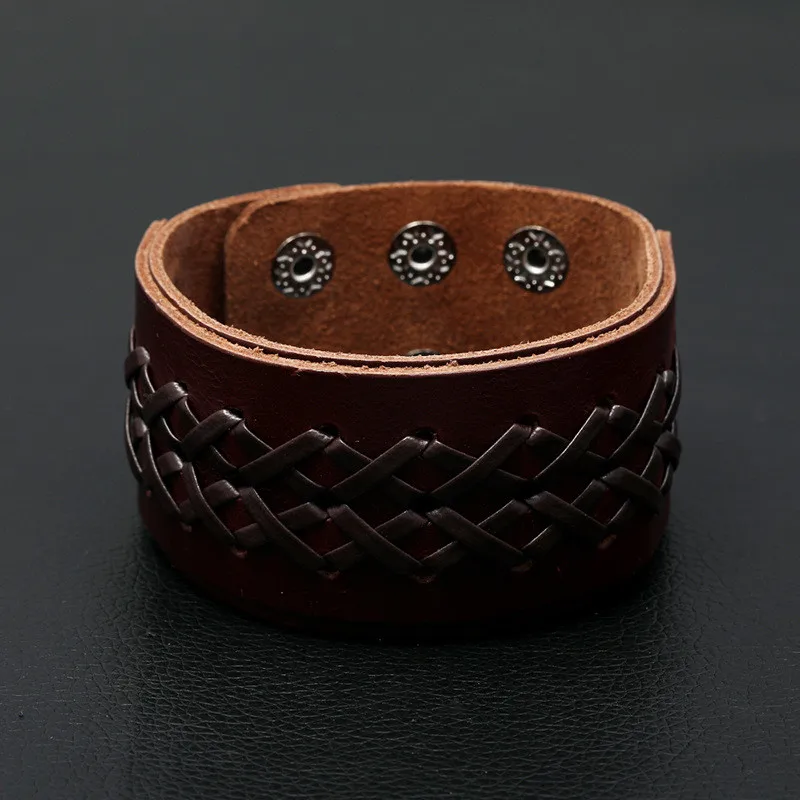 Новинка Модные Винтажные многослойные кожаные браслеты ручной работы с