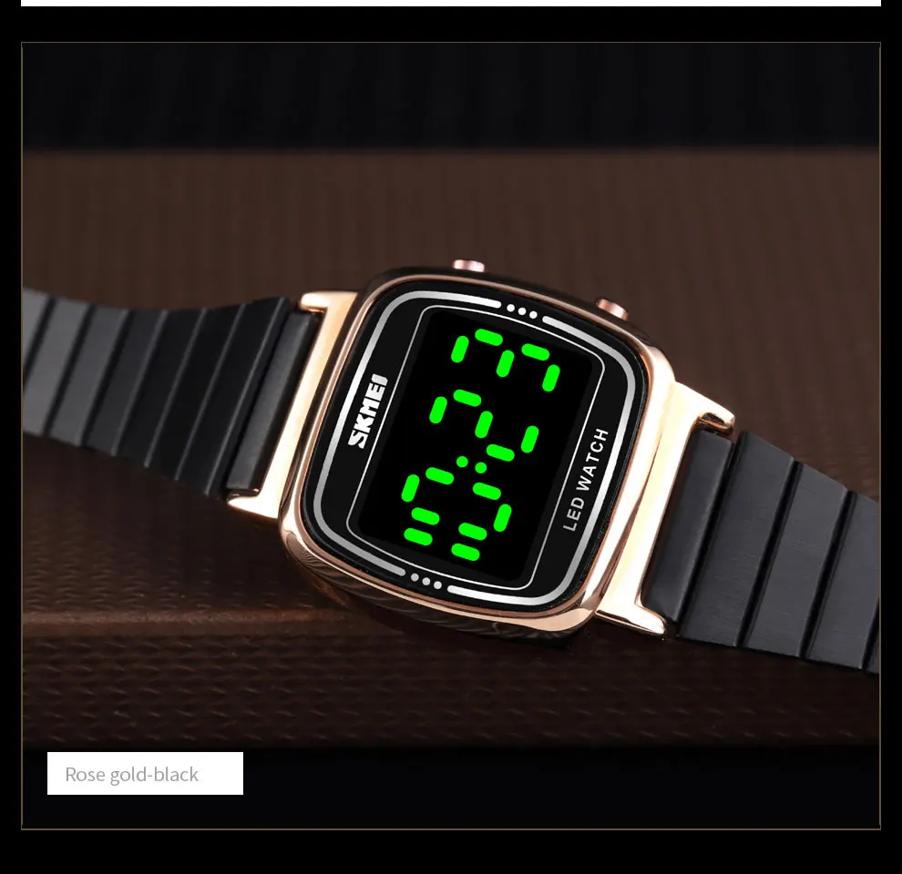 SKMEI Ultra Thin Luxury Women's Silver Stainless Steel Watches Women Fashion LED Digital Dress Business Wrist watch Reloj Mujer