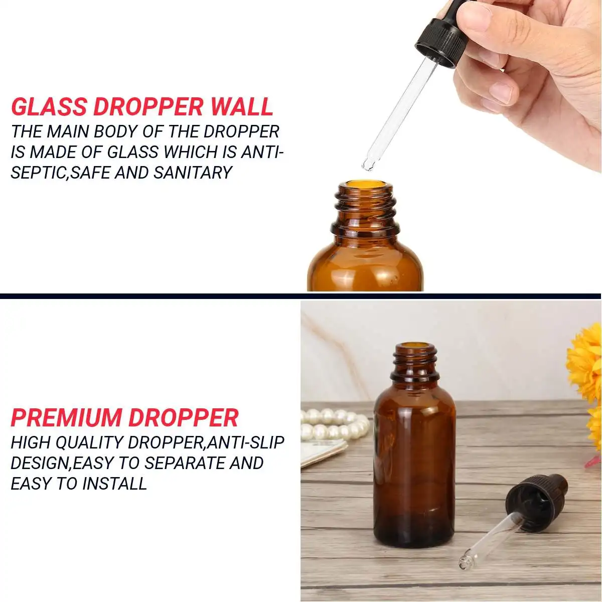 30 штук янтарные синие висящие бутылка из желтого стекла ароматерапия жидкость