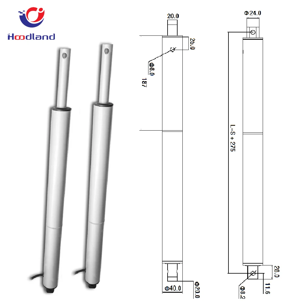 Электрический линейный привод Mirco с низким уровнем шума 24 В постоянного тока