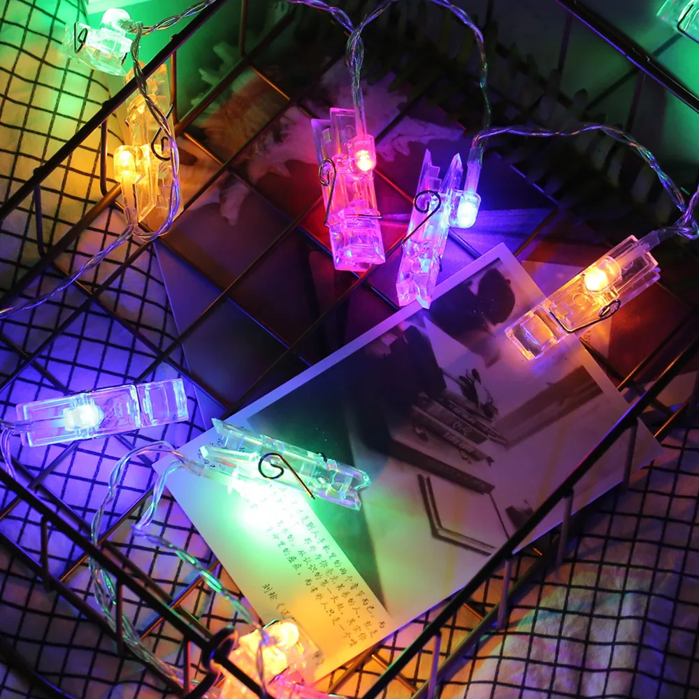 

1.5M 3M LED Garland Light String Christmas Garland for Photo Clip String Lights Chain Battery Powered Copper Wire Fairy Light