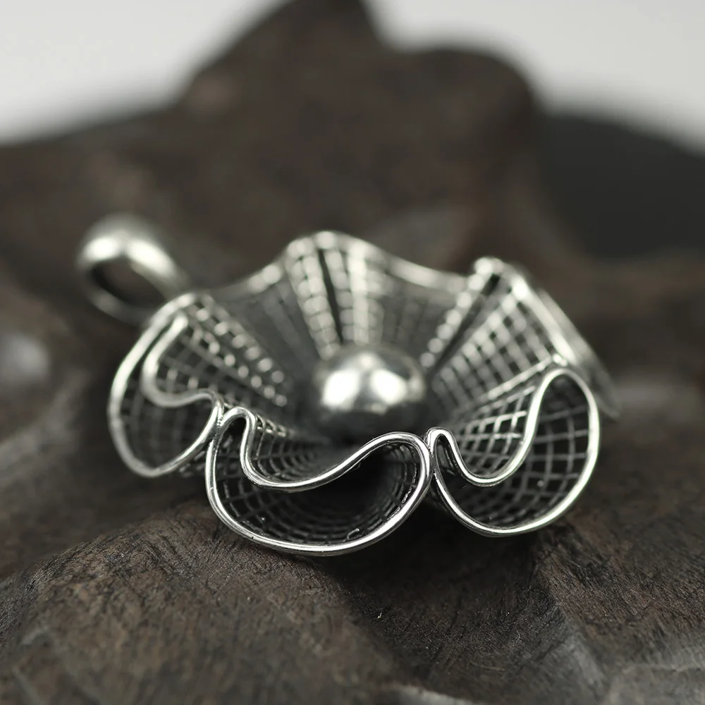 Женские винтажные подвески из стерлингового серебра 925 пробы с полыми цветами