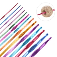 5pcs 2 10mm weave metal crochet multicolor aluminium knitting needles weave crochet hooks diy craft set sewing accessories
