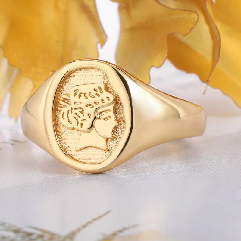 

Simple Seal Female Ring Stainless Steel Woman Stainless Steel Rings Classic Bohemian Accessories Gothic Style Jewelry Wholesale