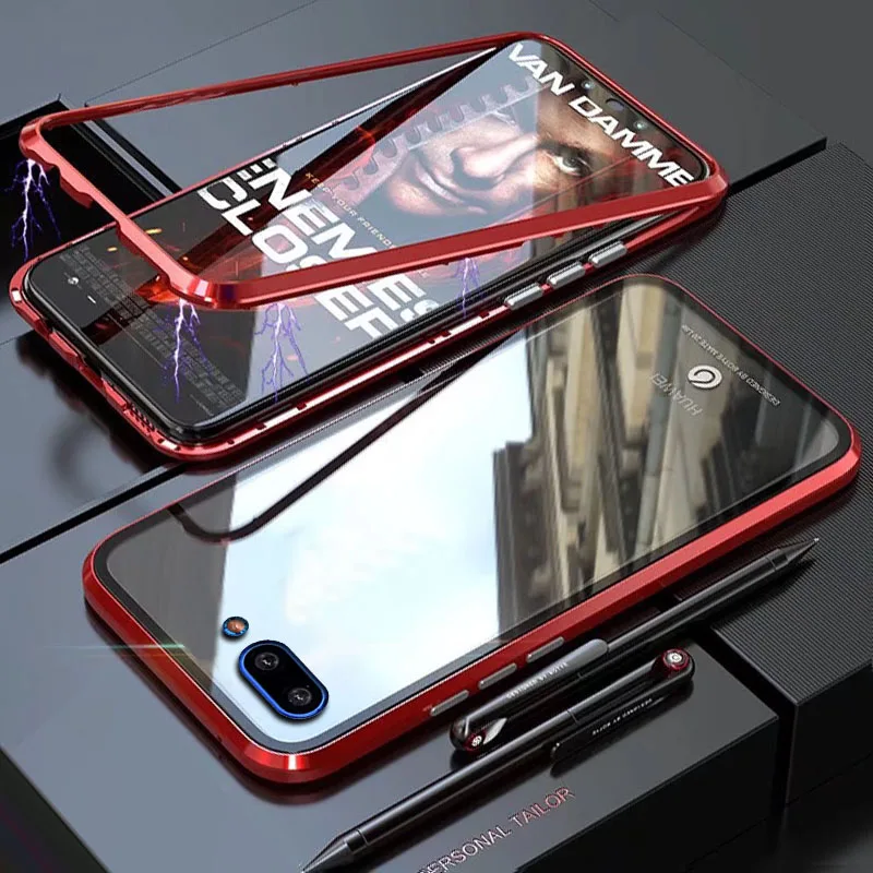 Чехол YonLinTan для Huawei Honor 10 lite Металлическая магнитная рамка жесткий чехол из
