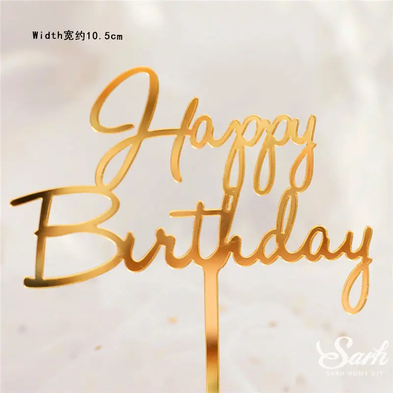 2pc birthday P 2 шт., золотой, черный, с надписью «Happy Birthday», «Oh Baby», крючок, топпер для торта, для выпечки, вечерние украшения, подарки на день Святого Валентина, юбилей, любовь - Цвет: 2pc birthday P