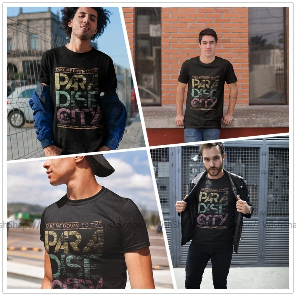 Мужская футболка с надписью Guns N Roses потрясающая Paradise City размера плюс 5XL 6XL