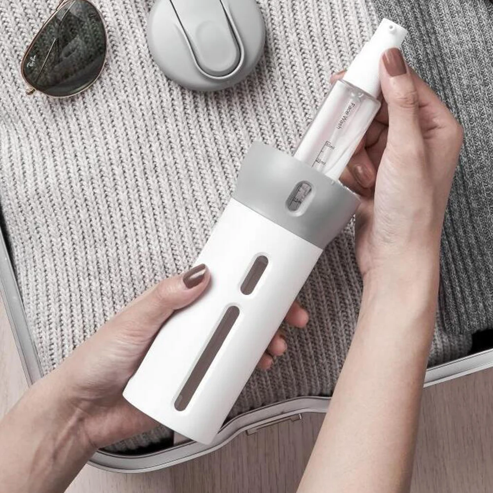 

Travel Sub-Bottle Set 4 In 1 Portable Travel Bottles Rotatable Lotion Dispenser Cosmetic Organizer For Outdoor Grey Packaging