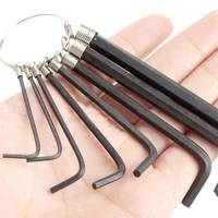 8pcsset high toughness steel hex key set useful hangable easy cleaning socket wrench for outdoor bicycle repair tool