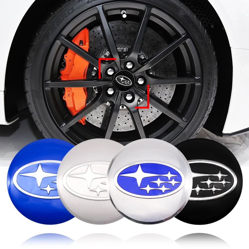 

4Pcs 56mm Car Wheel Center Sticker Hub Cap Carbon Fiber Stickers Car Styling For Subaru Forester Impreza Legacy Outback XV STI 2