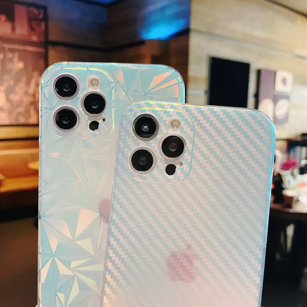 Роскошный 3D лазерный Радужный цветной прозрачный чехол для iPhone 11 Pro Max 12 Mini 13 7 8 Plus