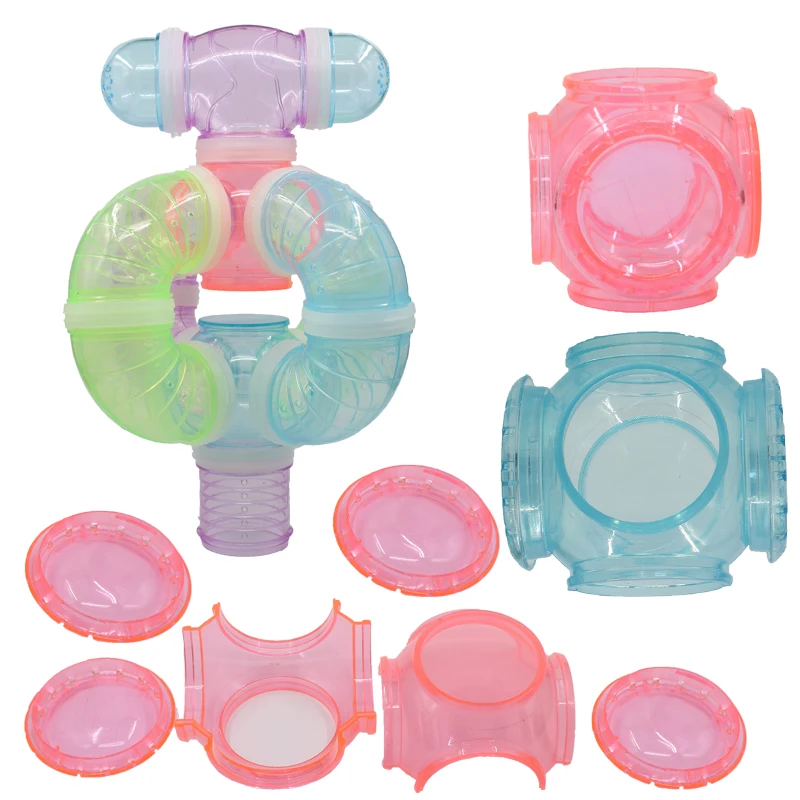 Новый хомяк шесть-Сквозные туннельные фитинги прозрачная акриловая клетка