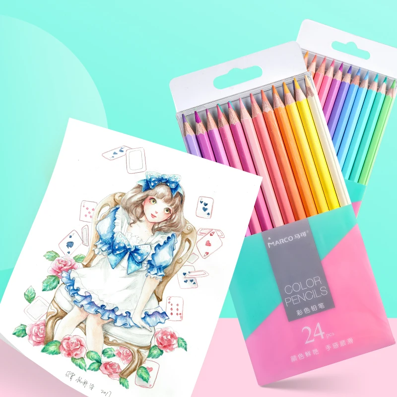 

Andstal 12 Pastel Colors Oil Color Pencils Professional Drawing Colored Pencil Set Marco Coloring Art Supplies For School