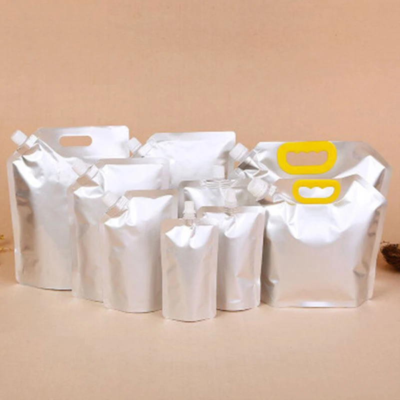 5 шт./лот серебряная алюминиевая фольга носик мешок многоразовый прочный пищевой