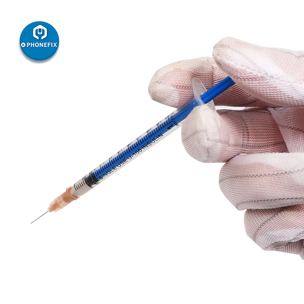 Adhesivo plateado de 0,1 ML, 0,3 ML, 0,5 ML, pasta eléctrica conductora de plata, resina conductora de pintura para reparación de placa PCB