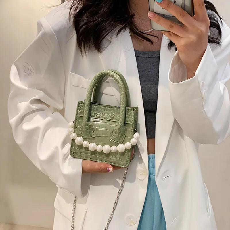 

Simple New Fashion Women Single Shoulder Bag High Quality Casual Female Pearl Chain Crossbody Bags Ladies Purses and Handbags