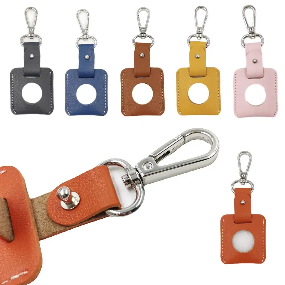 

Leather Case For AirTags Keychain Lightweight Easy Carry to Locator Tracker For Apple Anti-lost Protective Shell Cover Airt N5O6