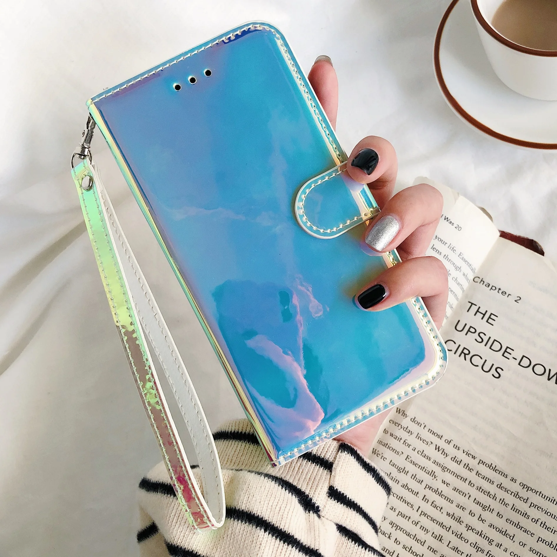 

Flip Phone Cases for Samsung Galaxy S20 Plus Ultra FE Lite A70E A41 A21 Purse Gradient Color Women Wallet Case Covers