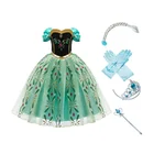 Платье Анны для девочек, косплей, Снежная королева, костюм принцессы, детская одежда на Хэллоуин, детский день рождения, карнавал, необычная Маскировка для вечеринки