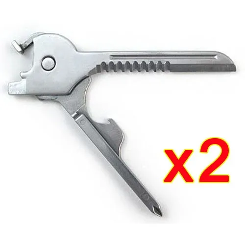 2 шт 6 в 1 Utili-Key Мини Брелок-Мультитул карманный из нержавеющей стали складные