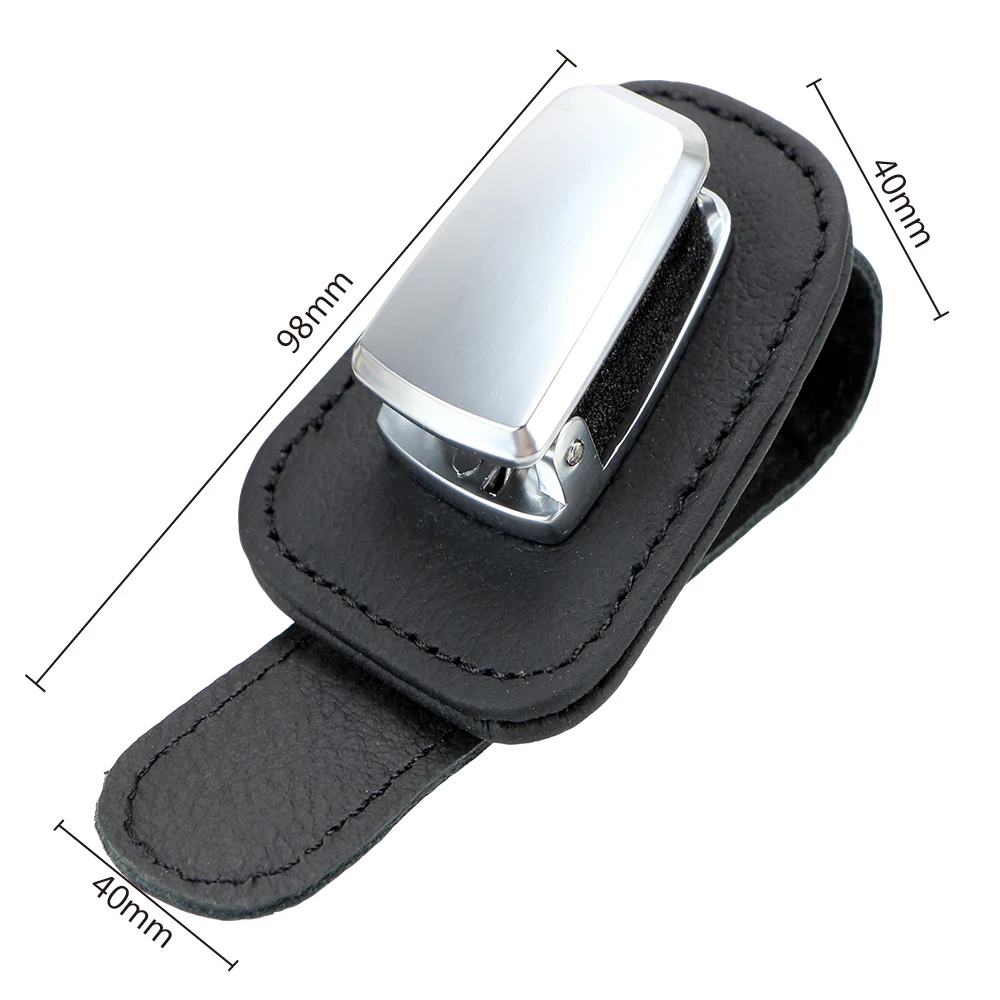 

FORAUTO Car Glasses Holder Sun Visor Sunglasses Eyeglasses Clip Leather Ticket Receipt Clip Universal Storage Glasses Clip