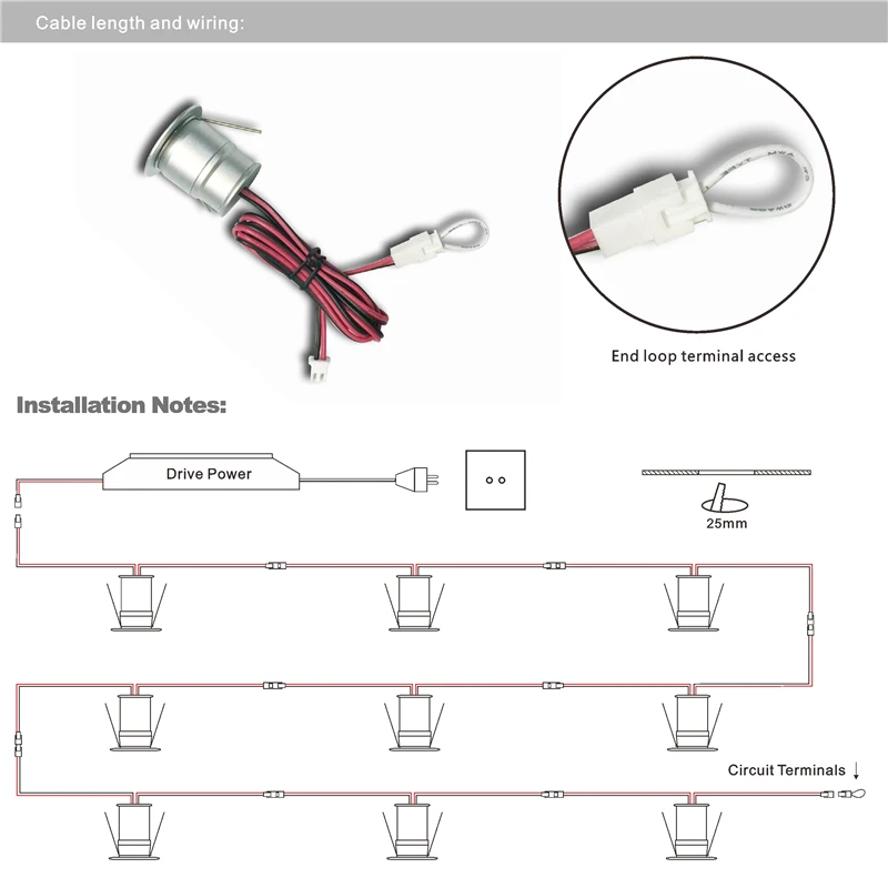 Домашняя витрина Focos Led 1 Вт мини Точечный светильник для шкафа встраиваемый вниз