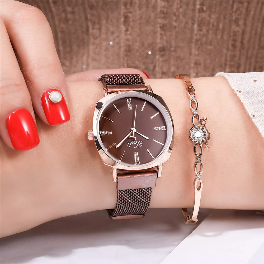 

Women Watch Simple Diamond Mesh Band Quartz Watch For Women Ladies Watch Female Clock zegarek damski reloj mujer 2020
